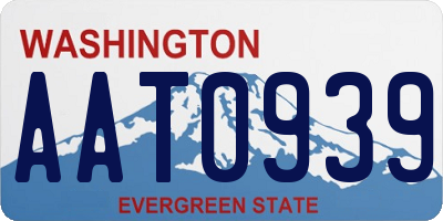 WA license plate AAT0939