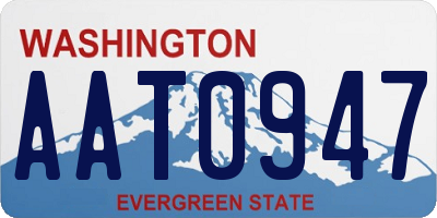 WA license plate AAT0947