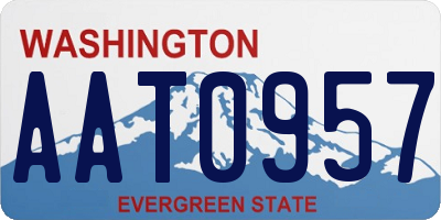 WA license plate AAT0957