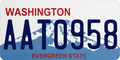 WA license plate AAT0958