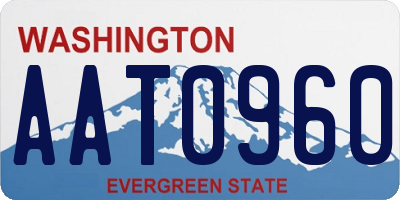 WA license plate AAT0960
