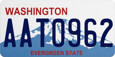 WA license plate AAT0962