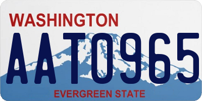 WA license plate AAT0965