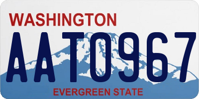 WA license plate AAT0967