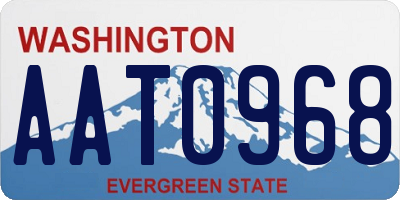 WA license plate AAT0968