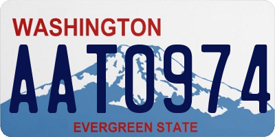 WA license plate AAT0974