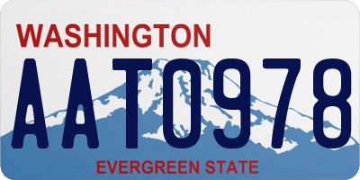 WA license plate AAT0978