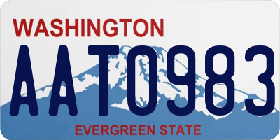 WA license plate AAT0983