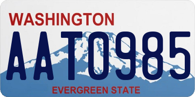WA license plate AAT0985