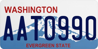 WA license plate AAT0990