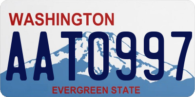 WA license plate AAT0997