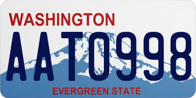 WA license plate AAT0998