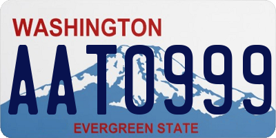 WA license plate AAT0999