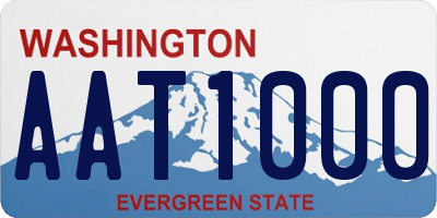 WA license plate AAT1000