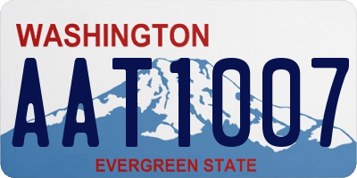 WA license plate AAT1007