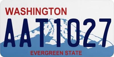 WA license plate AAT1027