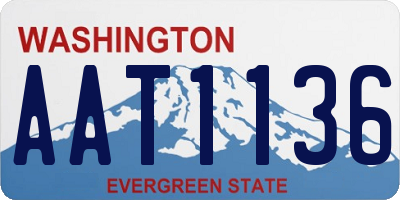 WA license plate AAT1136