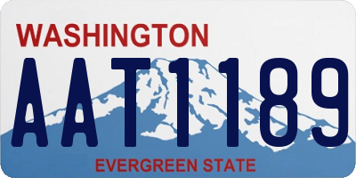 WA license plate AAT1189