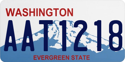 WA license plate AAT1218
