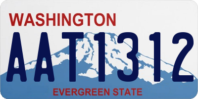 WA license plate AAT1312