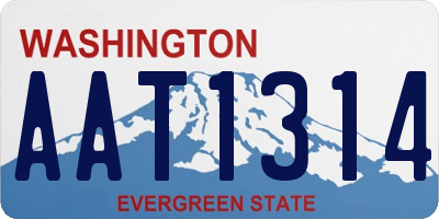 WA license plate AAT1314
