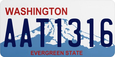 WA license plate AAT1316