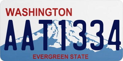 WA license plate AAT1334