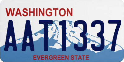 WA license plate AAT1337
