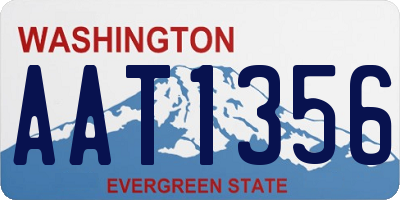 WA license plate AAT1356