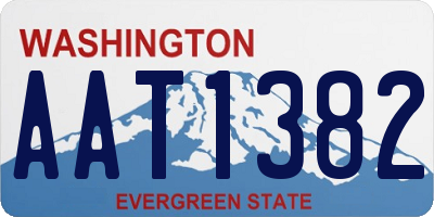 WA license plate AAT1382