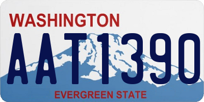 WA license plate AAT1390