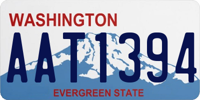 WA license plate AAT1394