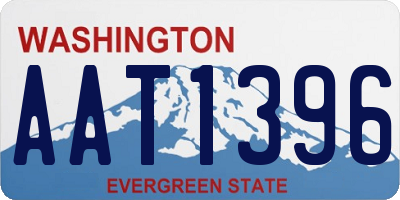 WA license plate AAT1396
