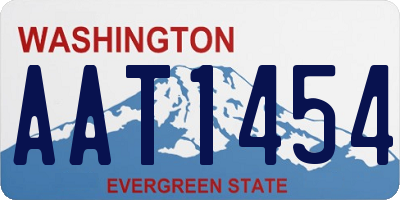 WA license plate AAT1454
