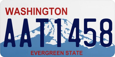 WA license plate AAT1458