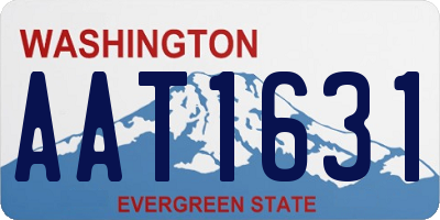 WA license plate AAT1631