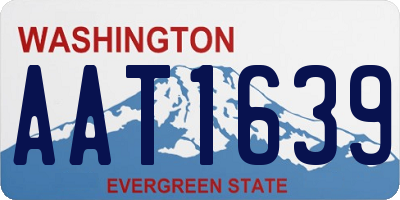 WA license plate AAT1639