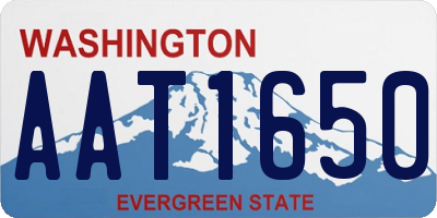 WA license plate AAT1650