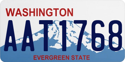 WA license plate AAT1768