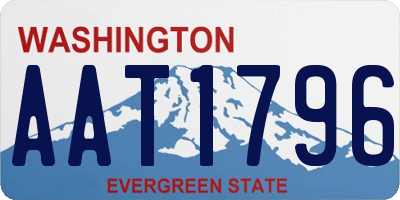 WA license plate AAT1796