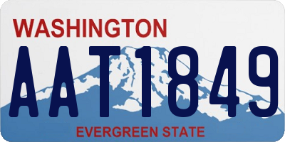 WA license plate AAT1849