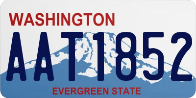 WA license plate AAT1852