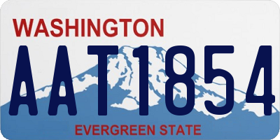 WA license plate AAT1854