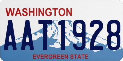 WA license plate AAT1928