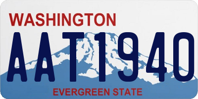 WA license plate AAT1940