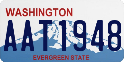 WA license plate AAT1948