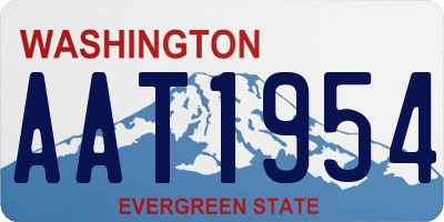WA license plate AAT1954