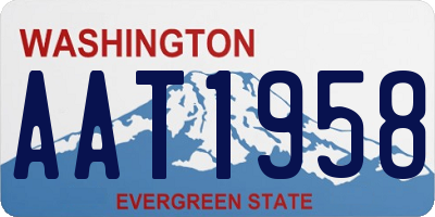 WA license plate AAT1958
