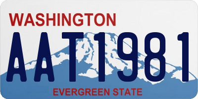 WA license plate AAT1981