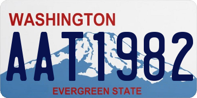 WA license plate AAT1982